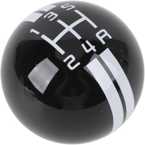 Perilla de cambio manual de 5 velocidades con bola redonda y 3 adaptadores. Diseño ergonómico, estilo Shelby GT500 (negro y blanco). (1/5)