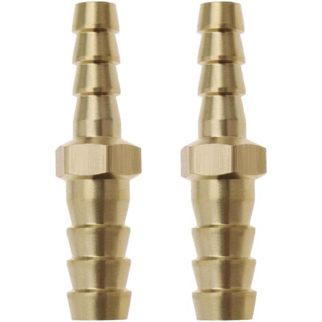 Conector recto de manguera reductora de púas de latón de 2 piezas de 8 mm a 6 mm para manguera de aire de barco (1/5)