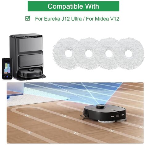Kit Accessoires Compatibles Eureka J12 Ultra Et Midea V12 - Brosses Rouleau, Chiffons, Sacs Poussière, Brosses Latérales Et Filtres HEPA
