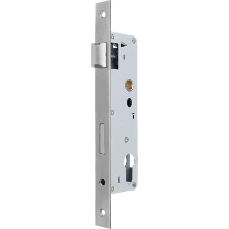 Cerradura de embutir de un solo punto de acero inoxidable de gran tamaño, orificio para puertas interiores y de baño, 85 × 35 mm