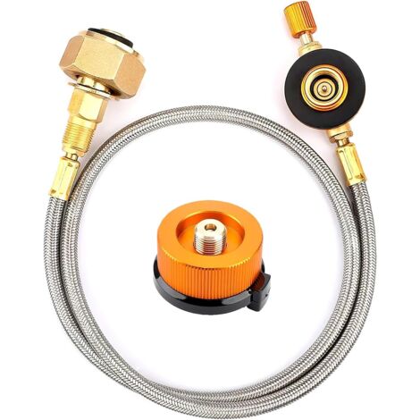 Adaptador de propano, manguera de repuesto, se conecta a estufas de gas para acampar al aire libre, adaptador de botella de propano, adaptador de botella de gas GLP.