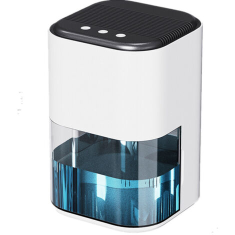 Deshumidificador eléctrico portátil y silencioso de 2000 ml, pequeño, antimoho, para sótanos y armarios, color blanco