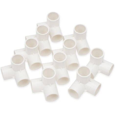 Conector en T cúbico de 3 vías de 20 mm (1/2"), 10 unidades, conector de codo de PVC-U para tubería de agua de jardín