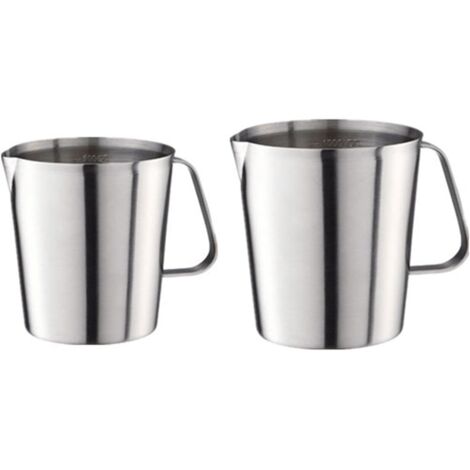 2 tazas medidoras de acero inoxidable de 500 ml y 1000 l (seleccionables) para cocina y panadería. (1/5)
