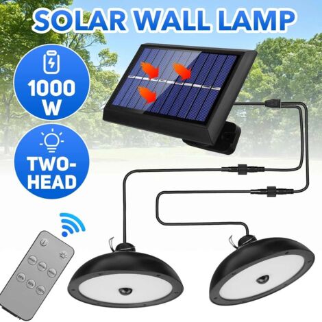 Lámpara solar, lámpara solar exterior con mando a distancia, lámpara solar interior y exterior con cable de 3 metros, impermeable IP65, luz blanca