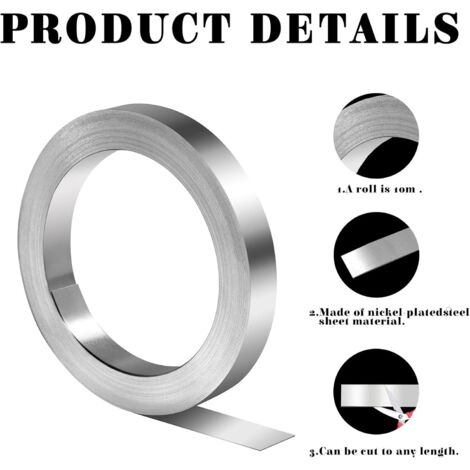 Tira De Níquel Puro 99.96% Para Soldadura De Baterías 21700 - 2 Metros (0.15x31.5mm, Espaciado 22.5mm)