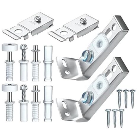 Kit de herrajes para puertas plegables, kit de herrajes de acero inoxidable, piezas para puertas corredizas que incluyen soporte superior e inferior y rueda guía. (1/5)
