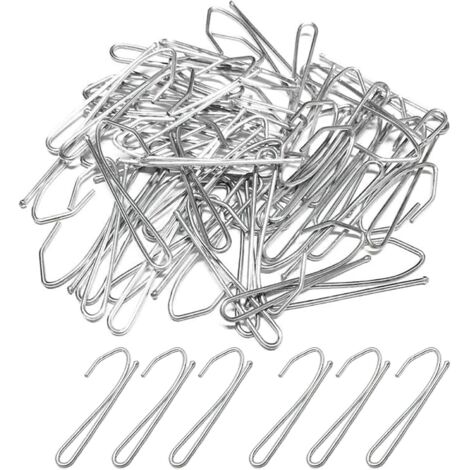 100 ganchos metálicos para cortinas, ganchos plisados para cortinas plisadas, cepillos para ventanas, cortinas de puerta y cortinas de ducha.