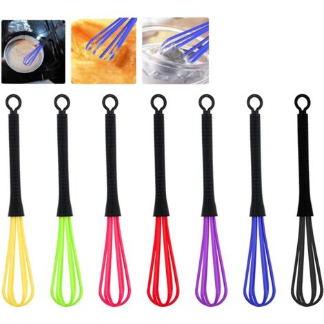 7 batidores de cocina, accesorios de cocina, batidora de mano, mini batidor de cocina, batidor de cocina pequeño, mini batidor de plástico, batidor de globo, herramienta para cocinar o teñir el cabell (1/4)