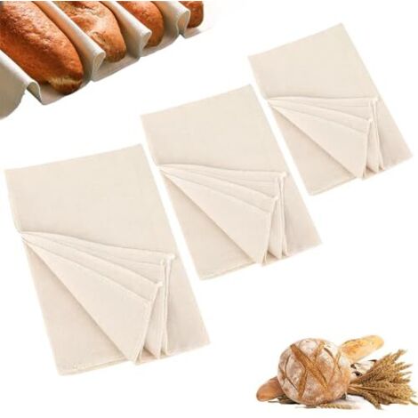 6 paños de repostería antiadherentes, de algodón puro, reutilizables, para amasar masa, pasteles, baguettes y pan casero. Disponibles en 3 tamaños.