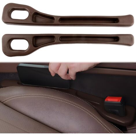 Cajas de almacenamiento universales para asientos de coche (2 unidades), color marrón (1/5)