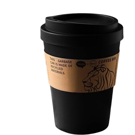 Papelera Papelera con diseño de taza de café y tapa abatible, gran capacidad, silenciosa. Uso interior y exterior: cocina, oficina, baño, patio. (1/5)