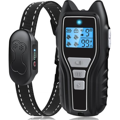 Collar de adiestramiento para perros con control remoto, recargable, electrónico, resistente al agua IPX7, con 4 modos de seguridad, linterna, pitido, vibración y descarga eléctrica. Ideal para perros
