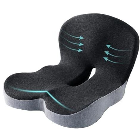 Cojín de espuma viscoelástica para asiento de camión, silla de oficina, cojín para silla de casa, cojín antideslizante para coche, para trabajadores de oficina y coches. (1/5)