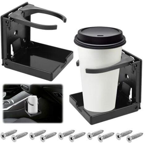 Portavasos plegable para coche (2 unidades), universal, plegable, para barco, con 10 tornillos, para autocaravana y yate. (1/5)