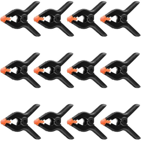 12 abrazaderas de resorte de nailon resistentes de 4 pulgadas para carpintería, ideales para proyectos de carpintería y estudios fotográficos. (1/5)