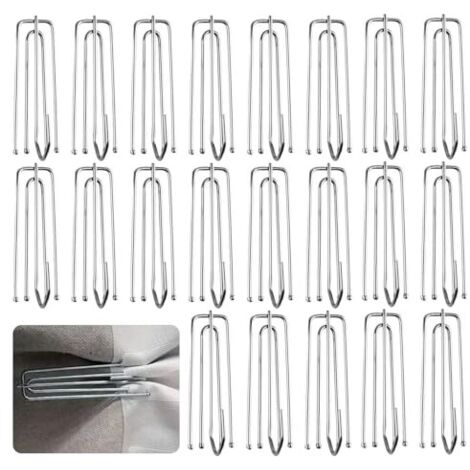 30 ganchos de cortina de acero inoxidable - Ganchos de metal - Ganchos para cortinas - Ganchos para cortinas - Ganchos para cortinas - Ganchos para cortinas - Ganchos para pliegues - Para (1/5)