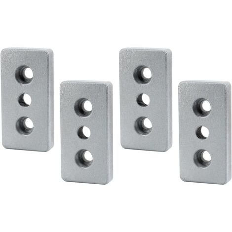 Conector plano recto de aleación de aluminio M12 serie 4080 (6 unidades) para perfil de aluminio estándar europeo (1/5)