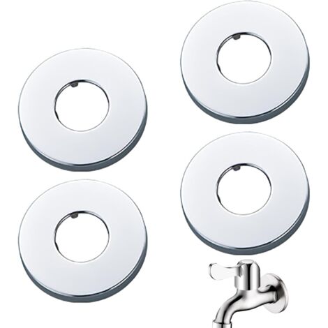[NUNCA UTILIZADO]Grifo mezclador de ducha de acero inoxidable con roseta (3/4), Ø 27 mm x Ø 70 mm x altura 10 mm (4 unidades), embellecedor para grifo de ducha y grifos de pared de agua caliente y frí