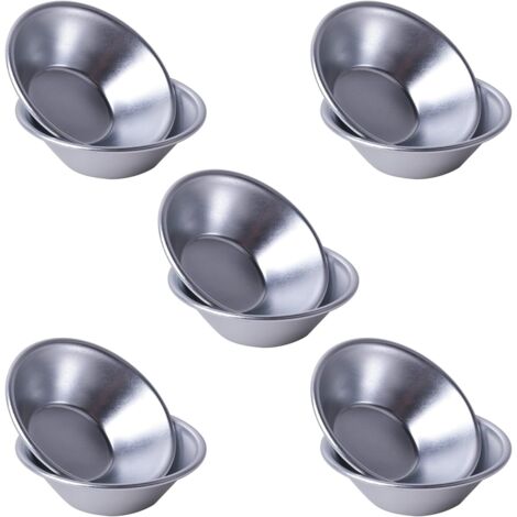 [NUNCA UTILIZADO]10 moldes de aluminio para tartas, mini tartas, muffins, tartaletas de huevo, pasteles, fáciles de limpiar y reutilizables, para pudín y tartaletas. (1/5)