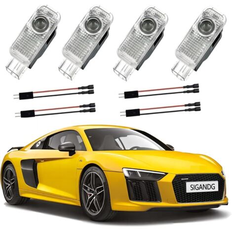 [NUNCA UTILIZADO]Proyector de luz para coche, luz LED para puerta de coche, proyector de logotipo para puerta de coche, para A1/A3/A4/A5/A6/Q3/Q5/Q7/A7/A8/R8/TT (4 piezas). (1/4)