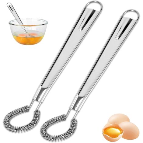 [NUNCA UTILIZADO]Batidor de cocina de acero inoxidable (2 unidades), mini batidor de espiral, juego de 2 batidores de acero inoxidable, herramienta versátil para mezclar y batir (2 unidades)