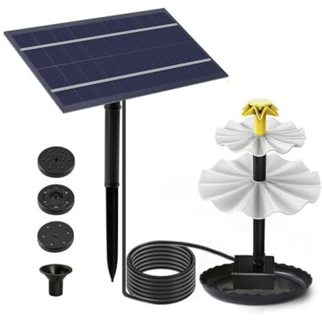 [NUNCA UTILIZADO]Fuente solar para jardín, bomba solar para estanque, fuentes para pájaros, bomba de riego solar para estanque, decoración de jardín, bomba de cascada para estanque (4 W) (1/5)