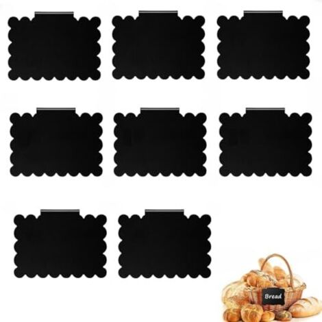 [NUNCA UTILIZADO]Etiquetas con clip para cestas, 8 portaetiquetas de plástico extraíbles, portaetiquetas de precio para cocina, despensa y tienda (cuadrados) (1/5)