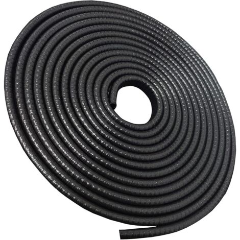 [NUNCA UTILIZADO]Protector de borde de puerta de coche de 10 m, de goma en forma de U para coches, camiones, autocaravanas, capós y barcos (negro) (1/5)