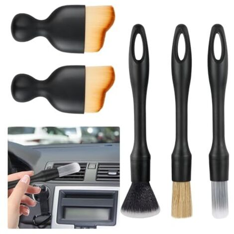 [NUNCA UTILIZADO]Cepillos de limpieza para coche, juego de 5 cepillos para detalles de coche, limpieza interior, para el salpicadero, salida de aire (5 unidades, 4 estilos) (1/5)