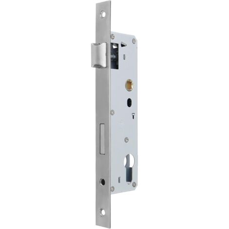 [NUNCA UTILIZADO]Cerradura de embutir de un solo punto de acero inoxidable de gran tamaño, orificio para puertas interiores y de baño, 92 x 35 mm.