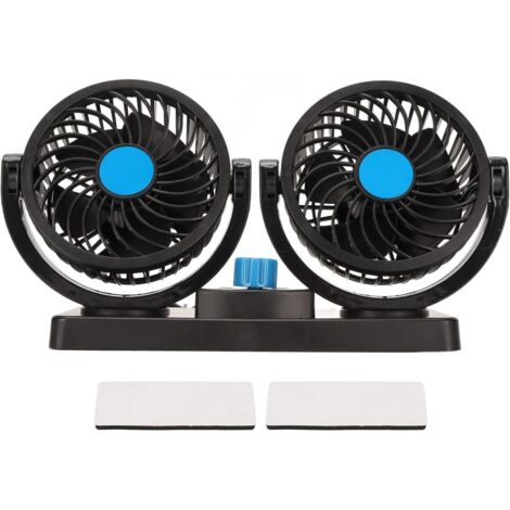 [NUNCA UTILIZADO]Ventilador USB para coche, doble ventilador giratorio de 360°, portátil, de doble cabezal, sin escobillas, silencioso, mini ventilador personal USB. (1/5)