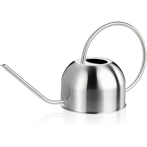 [NUNCA UTILIZADO]Regadera de acero inoxidable de 1,5 l con boquilla larga para plantas, oficina, jardín, interior y exterior, color plateado (1/5)
