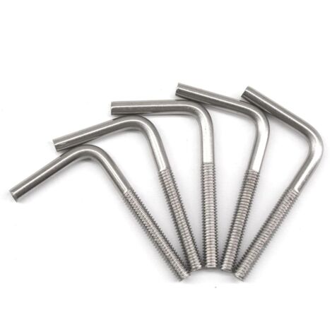 [NUNCA UTILIZADO](Paquete de 30) Pernos de anclaje cuadrados largos en forma de L de acero inoxidable 304 M4 x 33 mm