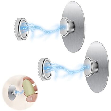 [NUNCA UTILIZADO]Jabonera magnética, 2 piezas, sin perforar, de acero inoxidable, para montar en la pared, para bañera, baño y cocina. (1/5)