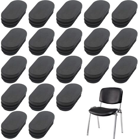 [NUNCA UTILIZADO]24 tapones ovalados de plástico para patas de silla (15 x 30 mm, 20 x 40 mm) para patas de muebles, trampolines, armarios y sillas (15 x 30 mm)
