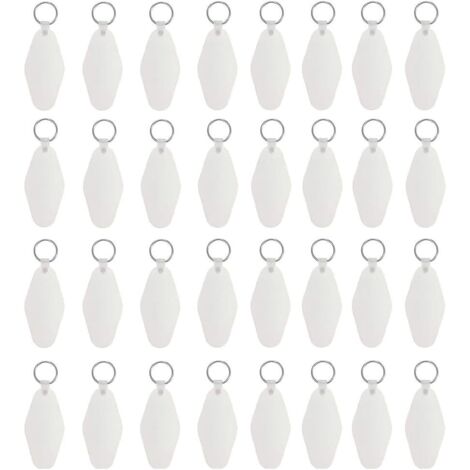 [NUNCA UTILIZADO]32 llaveros de sublimación en blanco para hoteles y moteles, impresión de llaveros, etiquetas de llavero DIY para llaveros y etiquetas de equipaje