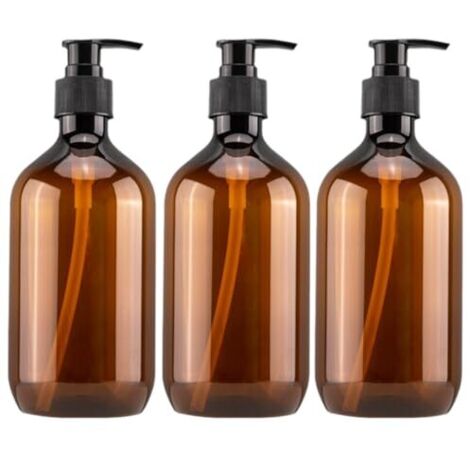 [NUNCA UTILIZADO]Dispensador de jabón de manos minimalista, vacío, con bomba, de 500 ml de capacidad, para gel de ducha, jabón de manos, acondicionador, champú y botella con bomba, 3 unidades. (1/5)