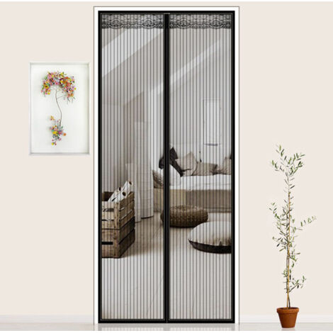 [NUNCA UTILIZADO]Cortina de puerta antimosquitos, partición magnética, antiinsectos y antimoscas, velcro sin perforaciones (1/4)