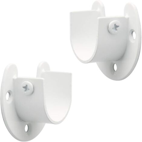 [NUNCA UTILIZADO]Soporte para barra de cortina, soporte en forma de U, soportes para barra de cortina, acero inoxidable blanco, 28 mm, EFL8001UW-2P (1/4)