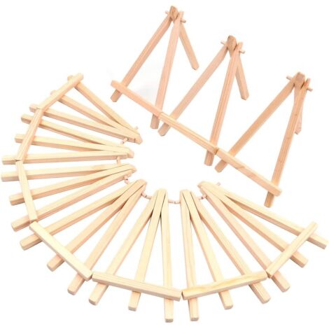 [NUNCA UTILIZADO]10 mini caballetes triangulares de madera, portanombres y números de mesa, portafotos para decoración de mesas, bodas, cumpleaños y oficina. (1/5)