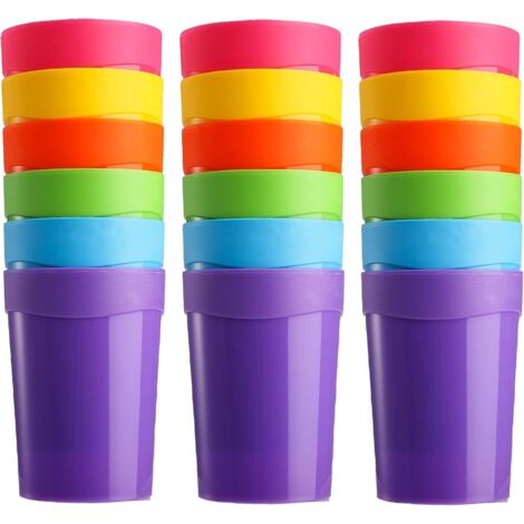[NUNCA UTILIZADO]18 vasos reutilizables de plástico sin BPA, resistentes a roturas, 400 ml (1/5)