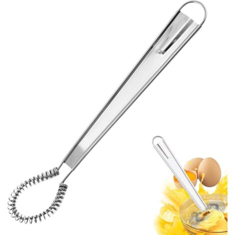 [NUNCA UTILIZADO]Batidor de cocina tiyiyok, batidor de acero inoxidable, mini batidor de 20,5 cm, utensilios de cocina manuales de acero inoxidable para batir huevos, crema, etc. (1/4)