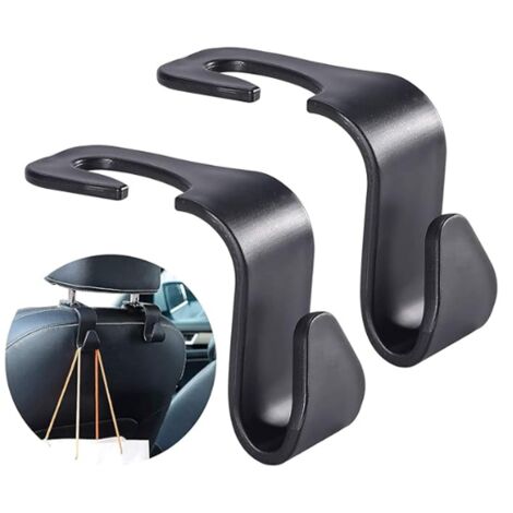 [NUNCA UTILIZADO]8 ganchos para coche, reposacabezas para asiento trasero, multifuncionales y resistentes, con un solo gancho, color negro. (1/5)