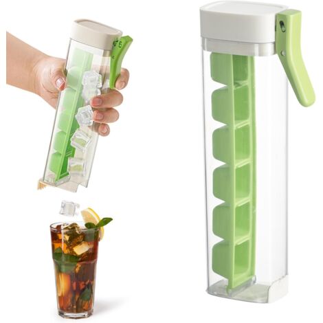 Molde para cubitos de hielo - Presione la bandeja de hielo con una mano - Fácil de quitar y desmontar - Bandeja para cubitos de hielo - Molde para cubitos de hielo - Molde reutilizable para cubitos de (1/5)
