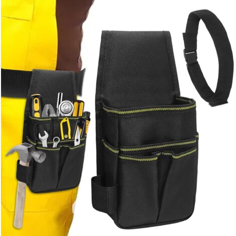 Bolsa para guardar herramientas, bolsa para cinturón, portaherramientas para delantal de trabajo, portaherramientas ajustable de 11 x 5,5 x 2,4 pulgadas para organizar y transportar herramientas manua