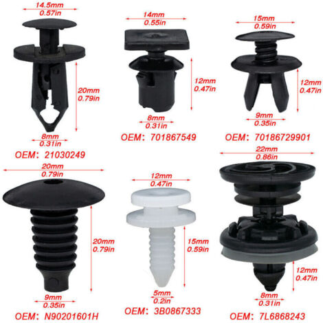 120 clips de fijación para VW Transporter T4 T6 T5, pasador de soporte de moldura interior izquierdo y derecho (1/4)