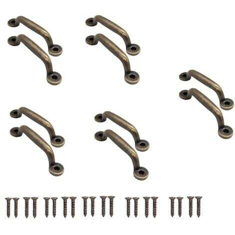 Juego de 10 tiradores de bronce antiguo para cajones de puertas correderas, armarios, cómodas, cocinas, aparadores, baúles, 90 x 22 mm