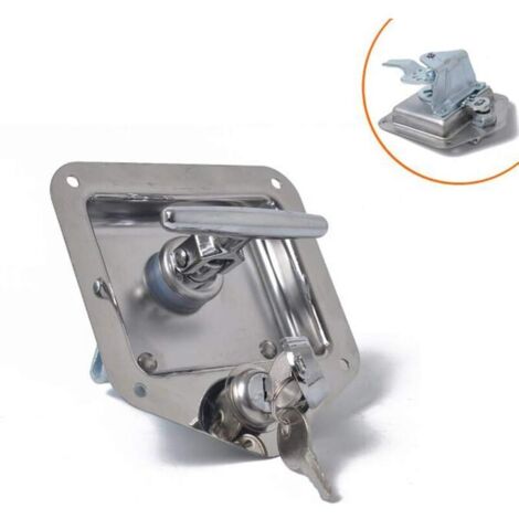 Cerradura antirrobo de acero inoxidable en forma de T para caravana, remolque, viaje, caja de herramientas, manija de puerta, cerradura para caravana, camión, campamento, autocaravana, coche patrulla (1/4)