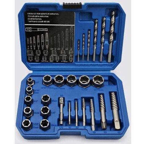26 dados extractores de pernos antirrobo, extractor de tuercas dañadas de Cr-Mo, 8-19 mm (1/4)